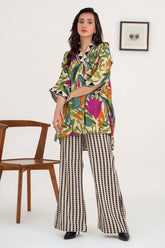 2-PC Printed Raw-Silk Shirt with Trouser CPM-3-276